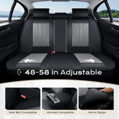 Coverado Car Seat Covers, Car Seat Covers Front Seats, 2-Pack Front Seat Cover, Nappa Leather Waterproof Seat Covers, Car Seat Protectors, Automotive Seat Covers Universal Fit for Most Vehicles