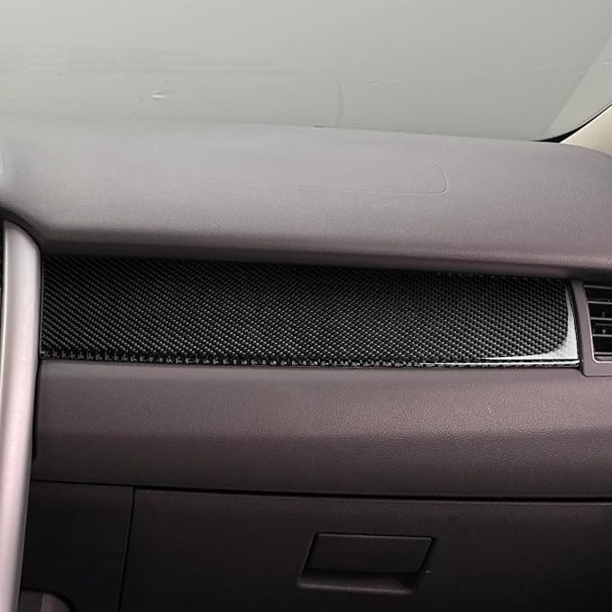 Premium Carbon Fiber Compatible with Ford Edge 2011-2014 2012 2013 SEL/Limited/SE/Sport Accessories Car Co-Pilot Storage Box Upper Trim Panel Cover Interior Trim Sticker Decal Black 2PCS