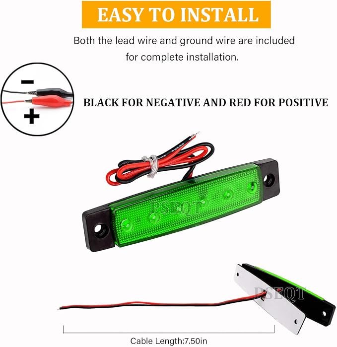 PSEQT 10 Pcs LED Rock Strip Lights Car Underglow Wheel Fender Well Lighting Kits Waterproof for Golf Cart Wrangler Offroad Truck RV UTV ATV Snowmobile (Green)
