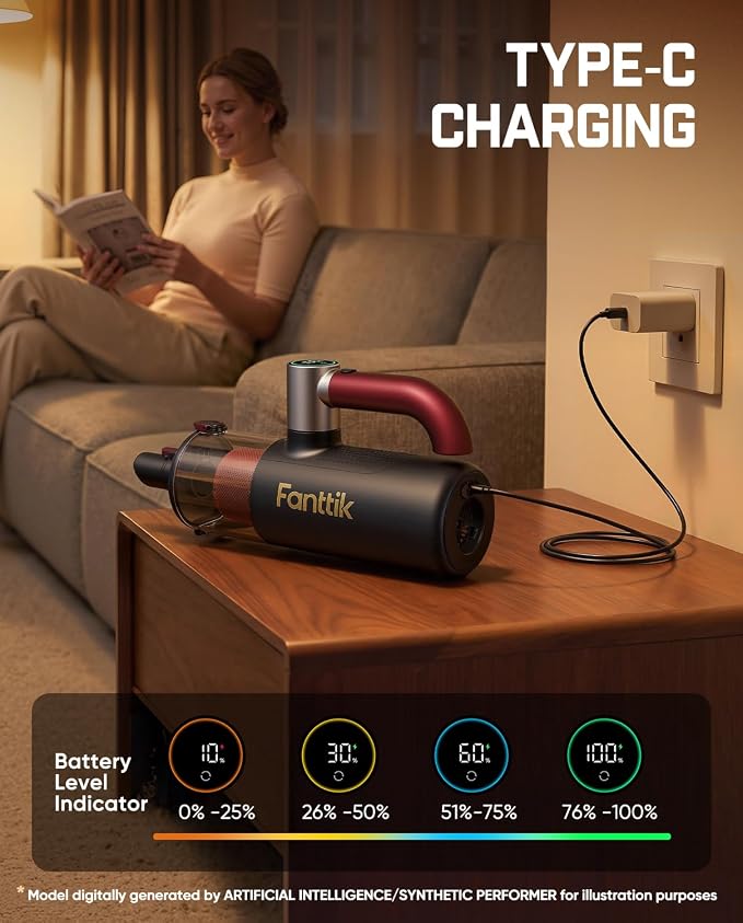 Fanttik Cruise V11 APEX Handheld Vacuum Cordless, 4-in-1 Vacuum Cleaner for Pet, AxLoop 180° Rotatable Handle, LED Touch Screen, 3 Suction Modes for Home Corners, Couches, Crevices