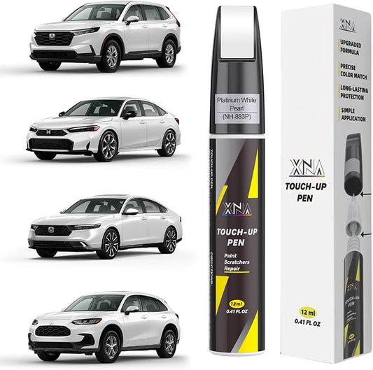 XNA Platinum White Pearl(NH-883P) for Honda Touch Up Paint, Car Scratch Remover for Nicks and Chips Repair, 2-In-1 Quick & Easy Fix Car Scratch Repair Kit with Exact Color-Matched