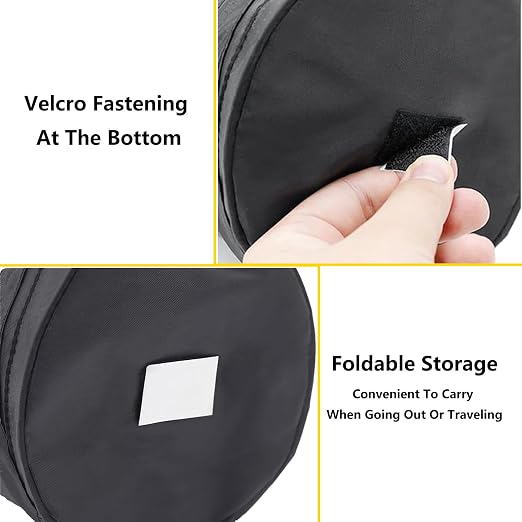 Car Trash Can, 2 Packs Mini Collapsible Pop-up Car Garbage Can, Waterproof Hanging Trash Bag with Velcro, 1 Gallon Black Car Trash Bin for Travel, Picnic & Camping