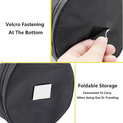 Car Trash Can, 2 Packs Mini Collapsible Pop-up Car Garbage Can, Waterproof Hanging Trash Bag with Velcro, 1 Gallon Black Car Trash Bin for Travel, Picnic & Camping