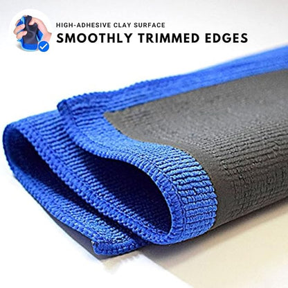 Mnixy Microfiber Clay Bar Towel Pack of 2 with 2 Gifted Gloves Fine Grade Auto Detailing Towel Clay Bar Alternative (Blue)