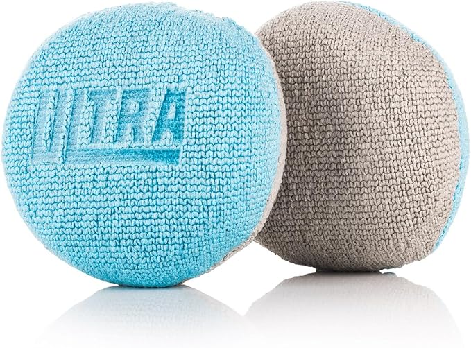 The Rag Company - Ultra Pearl Puck Applicator - Pearl Weave Microfiber with Patented No-Soak Barrier for Applying & Buffing Waxes, Coatings, & Cleaners, 4 Pack