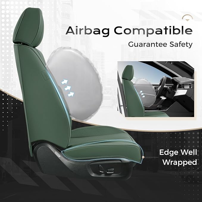 Coverado Seat Covers, Car Seat Covers Front Seats, Car Seat Cover, Car Seat Protector Waterproof, Car Seat Cushion Nappa Leather, Seat Covers Carseat Cover Universal Fit for Most Cars