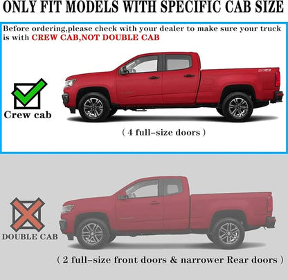 COMNOVA Running Boards Compatible with 2015-2026 Chevy Colorado/GMC Canyon Crew Cab, 6 Inch Colorado Side Steps Nerf Bars, High Light Stainless Steel Step Bars with Non-Slip Plastic Pads.