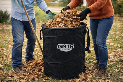 GNTR Supply Deluxe Durable Pop-Up Trash Can – Collapsible Garbage Bin with Zippered Lid for Camping, Home, and Outdoor Use – 30 Gallon