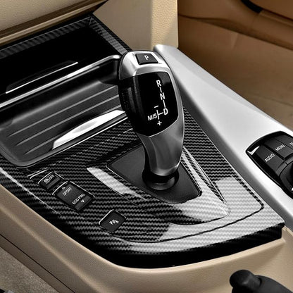 for BMW Gear Shift Panal Cover, Carbon Fiber Style Car Center Console Interior Trim F30 Accessories for F30 F31 F32 F33 F34 F36 328i 320i 335i 330i 435i 420i 430i 440i 425i Not Fit F35