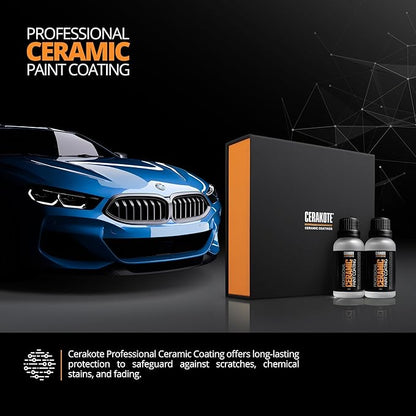 Cerakote Pro Ceramic Bundle – Car Wash & Professional Ceramic Kit with Microfiber Towels – Exterior Auto Cleaning & Protection Kit - Prep and Apply Cerakote Professional Ceramic Paint Coating