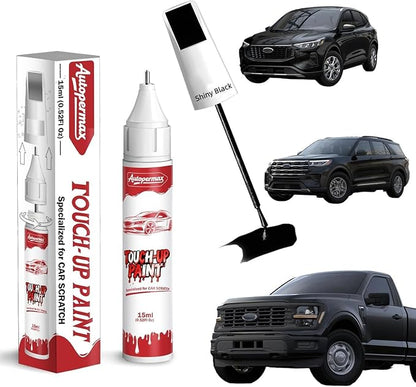 Black Touch Up Paint for Cars, Exact Color Match Car Paint Scratch Repair, Quick & Easy Fix Chips and Nicks Scuff(Shiny Black)