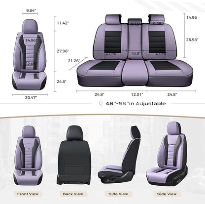 Coverado Car Seat Covers, Front Covers for Cars, Car Seat Cover Front Seats, Automotive Seat Cover, Waterproof, Leather Car Seat Cushion, Universal Interior Covers Seat Protectors for Most Cars