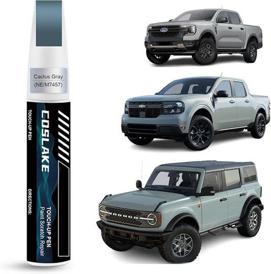 Car Touch Up Paint(Cactus Gray(NE/M7457)) for Ford, Car Paint Scratch Repair Kit, Quick & Easy Solution to Repair, 2 in 1 Scratch Remover Pen with 2PCS Disposable Micro Applicators