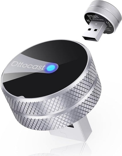OTTOCAST Mini Tube 2026 Wireless CarPlay & Android Auto Adapter, Plug & Play for iPhone & Android, Seamless Auto-Connect, Stable Performance, Premium Aluminum Design