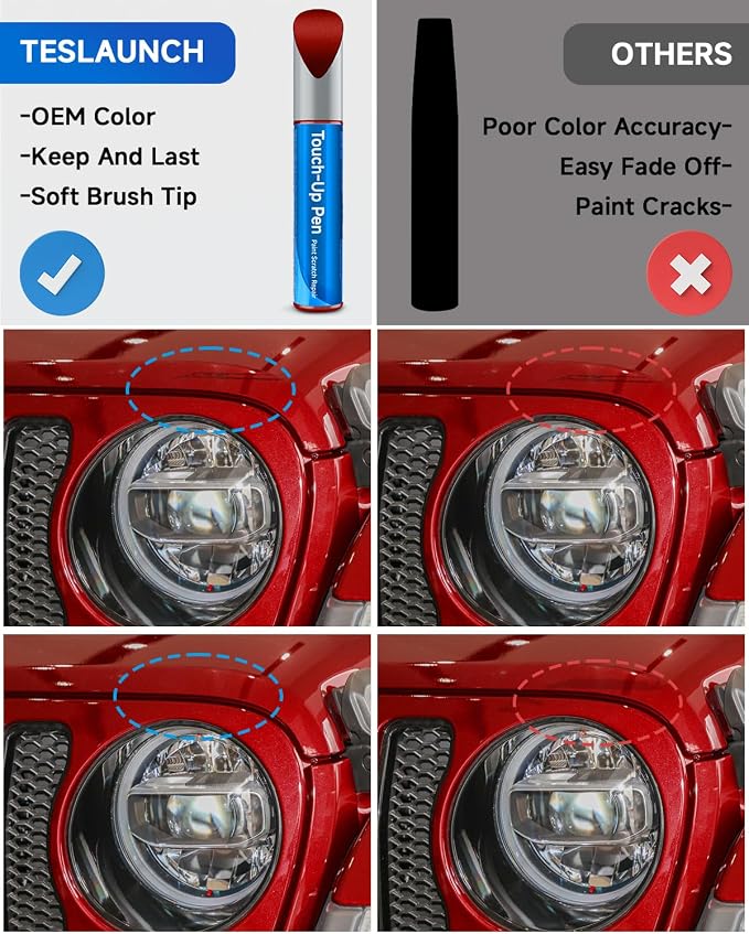 PRV/NRV Delmonico Red Velvet Red Pearl Touch Up Paint Compatible with Jeep, Ram, Dodge, Chrysler Exact Match Touch Up Paint Car Scratch Repair