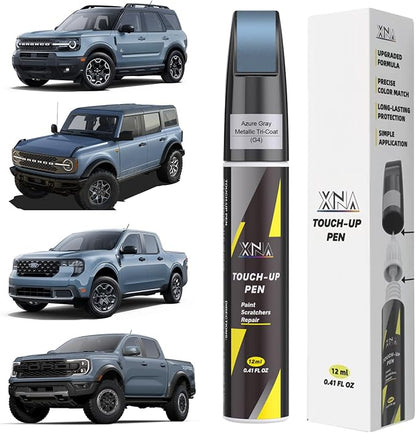 XNA Azure Gray Metallic Tri-Coat(G4) for Ford Touch Up Paint, Car Scratch Remover for Nicks and Chips Repair, 2-In-1 Quick & Easy Fix Car Scratch Repair Kit with Exact Color-Matched