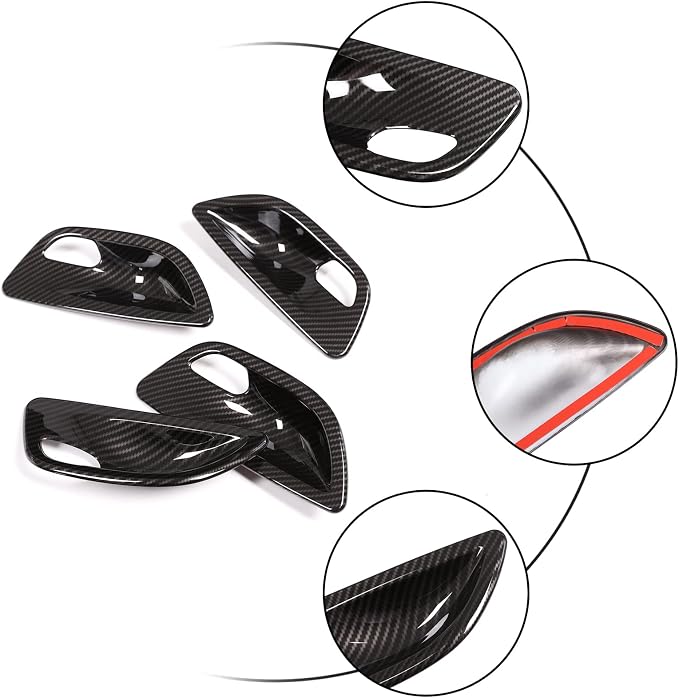 for BMW 5 Series F10 520 528 525 2011-2017 Carbon Fiber Style Car Interior Door Handle Bowl Cover Trim