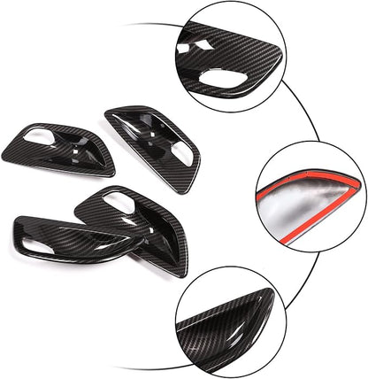for BMW 5 Series F10 520 528 525 2011-2017 Carbon Fiber Style Car Interior Door Handle Bowl Cover Trim