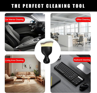 Dickno Car Interior Dust Brush, Soft Scratch Free Auto Detailing Brushes, Universal Vehicle Interior Cleaning Tool for Automotive Dashboard, Air Vents, Leather(Beige)
