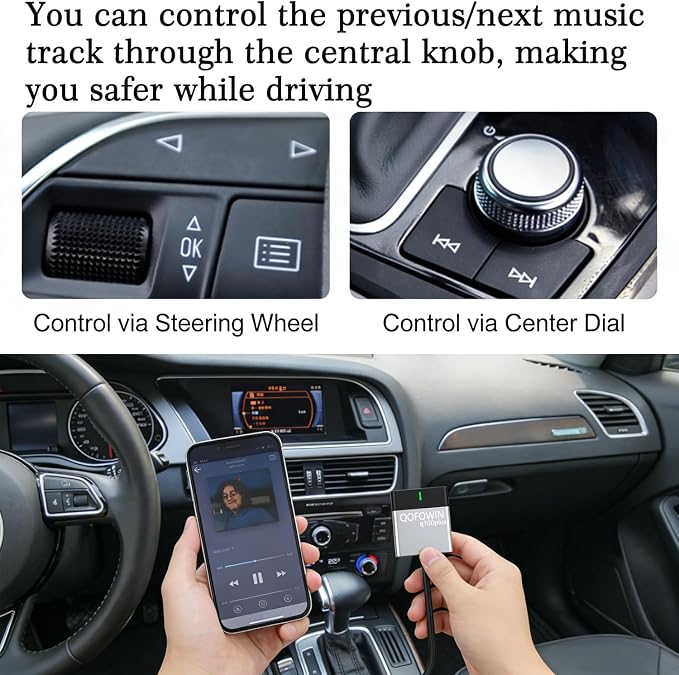 Audi Bluetooth car Music High-Definition Adapter,Wireless Audio Music Adapter,Compatible with Audi 3G AMI, 2G AMI Interfaces,Mercedes Media,Mercedes Music,and Volkswagen Music Interface