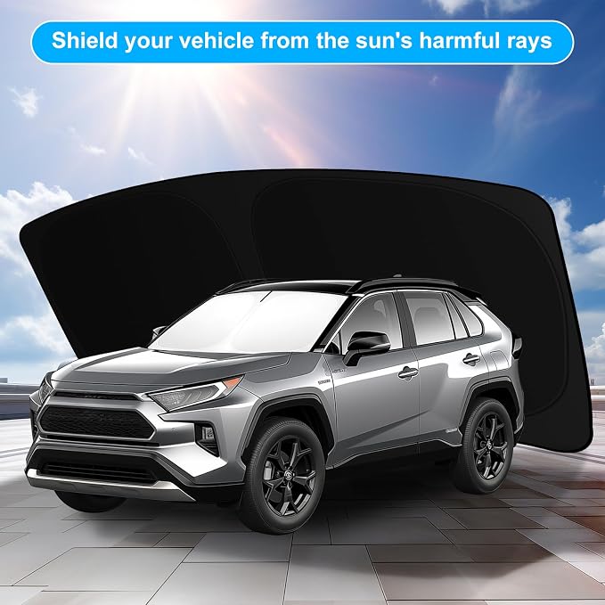 for Toyotа RAV4 2019-2023 2024 2025 2026 Windshield Sun Shade Custom Fit RAV-4 SUV TRD Off-Road, LE XLE Premium Limited Foldable RAV4 Sunshade, UV Block & Protector Rav4 Accessories