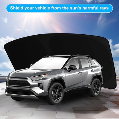 for Toyotа RAV4 2019-2023 2024 2025 2026 Windshield Sun Shade Custom Fit RAV-4 SUV TRD Off-Road, LE XLE Premium Limited Foldable RAV4 Sunshade, UV Block & Protector Rav4 Accessories