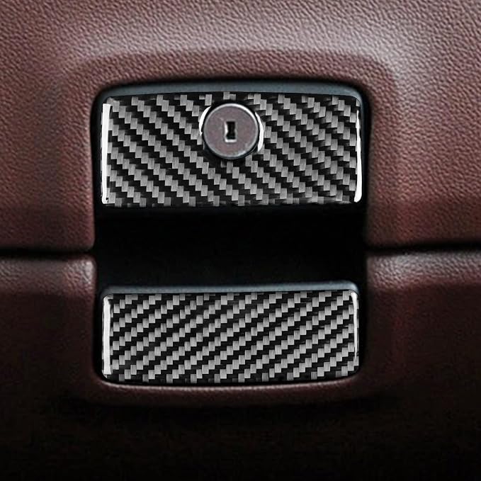Real Carbon Fiber Fit for Chevy Silverado/GMC Sierra 1500 2014-2018 for 2500/3500HD 2015-2019 Car Co-Pilot Glove Box Handle Trim Dash Decals Sticker Decor Auto Interior Accessories Cover Black