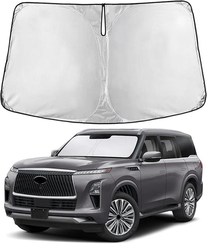 EcoNour Windshield Sunshade Compatible for Infiniti QX80 2014-2022 2023 2024, Sun Visor for Front Windshield & Window Sun Shade Cover, UV Heat Blocker & Protector, Car Accessories