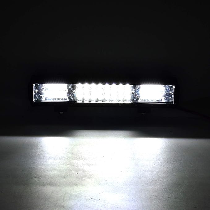 Willpower 15 inch 216W Triple Row Flood Spot Combo Beam Led Bar Driving Boat Off Road Lights for Jeep SUV Truck ATVs (15 inch)