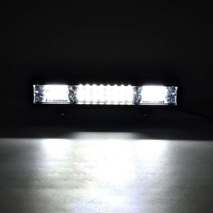 Willpower 15 inch 216W Triple Row Flood Spot Combo Beam Led Bar Driving Boat Off Road Lights for Jeep SUV Truck ATVs (15 inch)