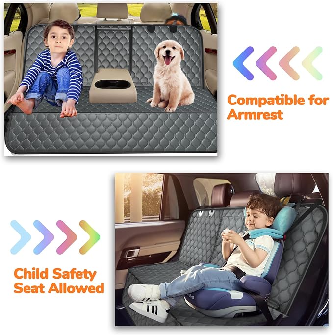 URPOWER Dog Car Seat Cover for Back Seat - Waterproof Car Seat Protector for Child Carseat & Pets, Nonslip Car Seat Covers for Full Size SUVs & Trucks