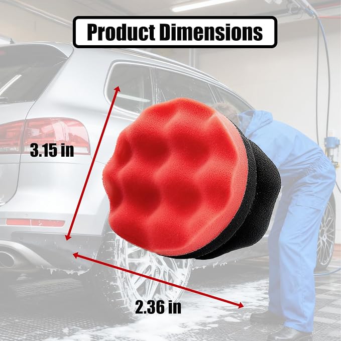 Tire Dressing Applicator, Car Auto Polishing Pad Combined, Hex-Grip Tire Shine Applicator Pad Reusable Sponge Pad with Dense Foam for Car Tire Shine & Wheel Detailing