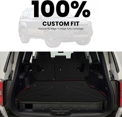 LASFIT Cargo Mat & Seatback Mat for Toyota Land Cruiser 2024-2026 2027, Custom Fit All-Weather TPE Rubber Backrest & Trunk Mats for Land Cruiser Accessories, Easy to Clean, Black