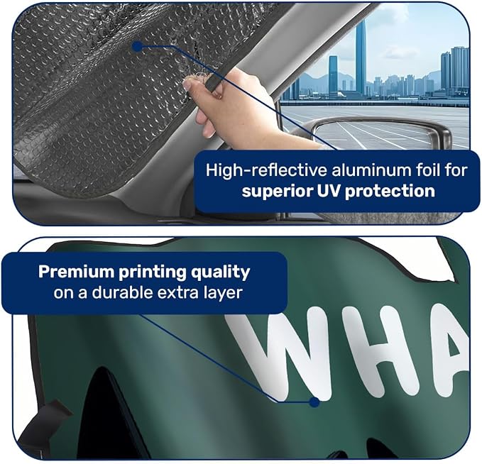 GENANY Cat Windshield Cover for Car SUV Truck (55x30 Inches), Foldable Heat Shield, Shades for Front Windows, Protector Blocks UV, Car Decor
