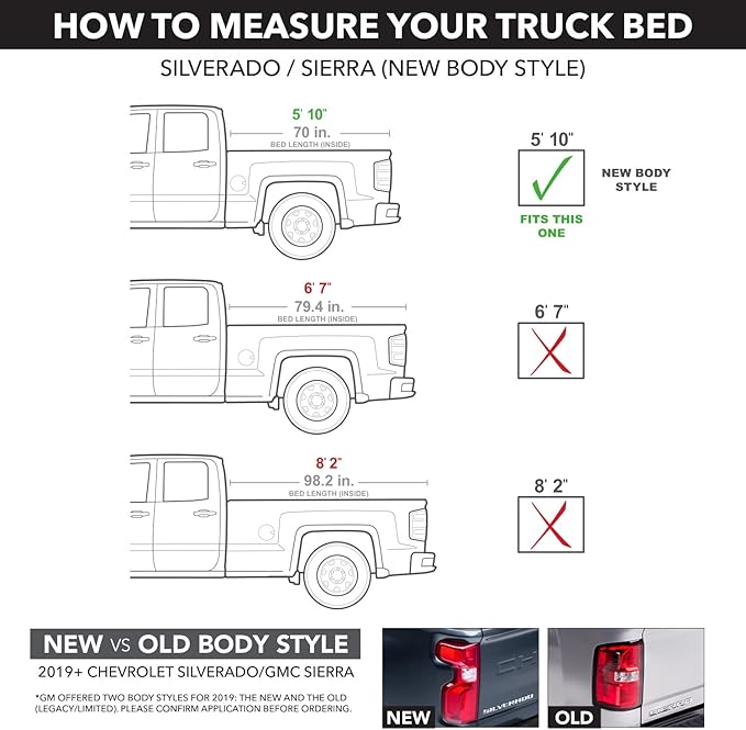 RealTruck TruXedo TruXport Soft Roll Up Truck Bed Tonneau Cover | 272401 | Fits 2019-2025 Chevy/GMC Silverado/Sierra, w/MultiPro/Flex Tailgate (Will not fit Carbon Pro Bed) 5' 10" Bed (69.9")