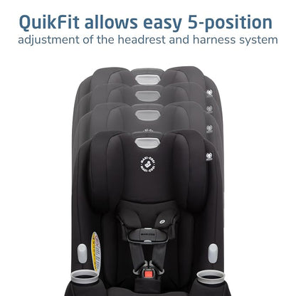 Maxi-Cosi Pria Max All-in-One Convertible Car Seat, Rear Facing Car Seat (4-40 lbs), Forward Facing Car Seat (22-65 lbs), High Back Booster Seat (40-100 lbs), Pure COSI, Essential Black