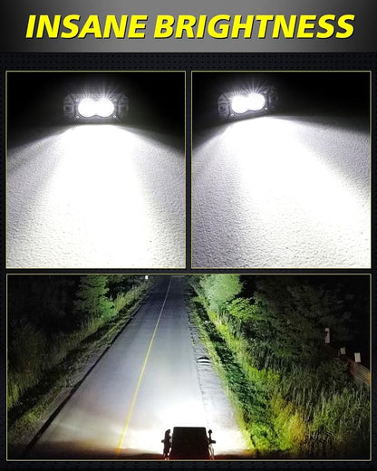 Flush Mount LED Pods, AKD Part CREE LED Flush Bumper Lights 40W Spot Flood Combo Offroad Driving Light Backup Reverse Lights Flush Mount LED Fog Light Pods for Trucks Pickup SUV UTV ATV