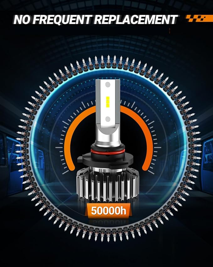 SEALIGHT 9006/HB4 Bulbs, Wireless Super Bright, 3-Min Plug and Play, Fanless Light No Noise, IP67 Waterproof Non-Polarity, Powersports Accessory Lights, Pack of 2