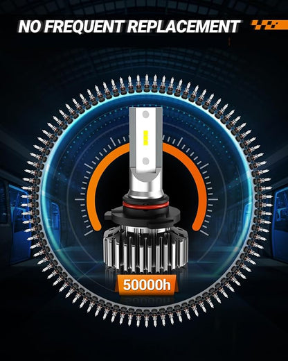 SEALIGHT 9006/HB4 Bulbs, Wireless Super Bright, 3-Min Plug and Play, Fanless Light No Noise, IP67 Waterproof Non-Polarity, Powersports Accessory Lights, Pack of 2