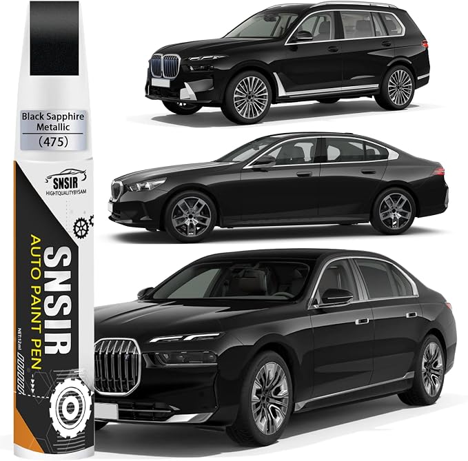 Car Touch up Paint(475 Black Sapphire Metallic) Compatible with BMW | Automotive Paint Pen for BMW 2/3/4/5/7/8/X1/X2/X3/X4/X5/X6/X7/XM/Z4/i4/i5/i7, Car Paint Pen Scratch Repair
