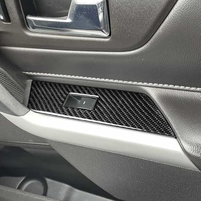 Premium Carbon Fiber Compatible with Ford Edge 2011-2014 2012 2013 SEL/Limited/SE/Sport Accessories Car Front Door Window Lift Switch Panel Cover Interior Trim Sticker Decal Black 2PCS