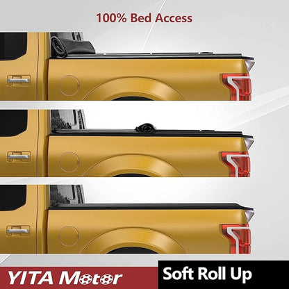 YITAMOTOR Soft Roll Up Truck Bed Tonneau Cover Compatible with 2014-2018 Chevy Silverado/ GMC Sierra 1500, 2019 Legacy/ Limited, Fleetside 6.6 ft Bed