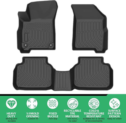 Floor Mats for Dodge Journey 2011-2020, Custom Fit Journey Floor Mat,2012 2013 2014 2015 2016 2018 2019 2017 Dodge Journey Accessories, Front & Rear Row All Weather TPE Floor Liners Waterproof Durable