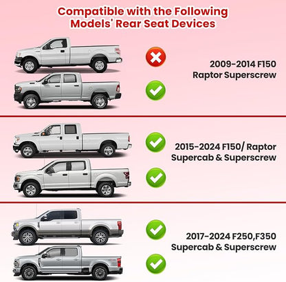Kaishengyuan Upgraded Rear Seat Quick Release with Elastic Rope Compatible with Ford F-150 (2009+) & F-250/350 (2017+)