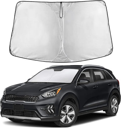 EcoNour Windshield Sunshade Compatible for Kia NIRO 2017-2020 2021 2022, Sun Visor for Front Windshield & Window Sun Shade Cover, UV Heat Blocker & Protector, Car Accessories