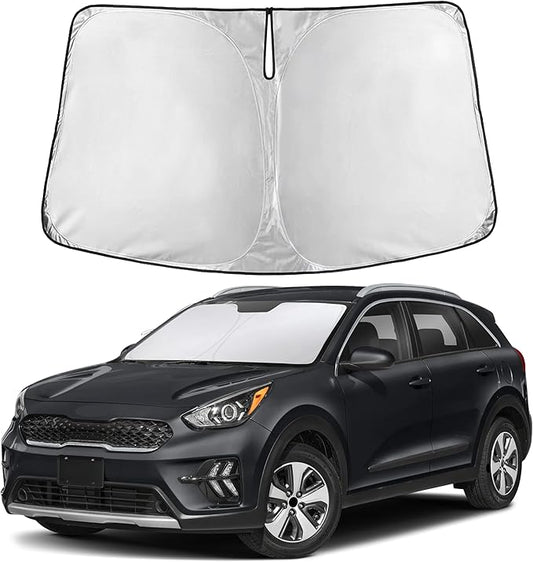 EcoNour Windshield Sunshade Compatible for Kia NIRO 2017-2020 2021 2022, Sun Visor for Front Windshield & Window Sun Shade Cover, UV Heat Blocker & Protector, Car Accessories