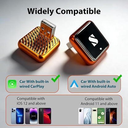Sunweyer Wireless CarPlay Adapter & Android Car Wireless Adapter UK, for Apple CarPlay, USB Bluetooth Dongle for iPhone & Android, Plug & Play Car Play Wireless Adapter 2026 (S46)