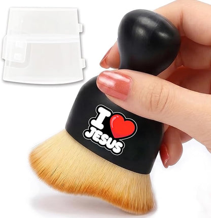Christian Jesus Car Detailing Brush Soft Bristle Cars Interior Cleaning Brush,Automotive Dust Brushes with Protective Cover,for Vehicle Gentle Detailing Care Religion Gifts for Believer Women Men