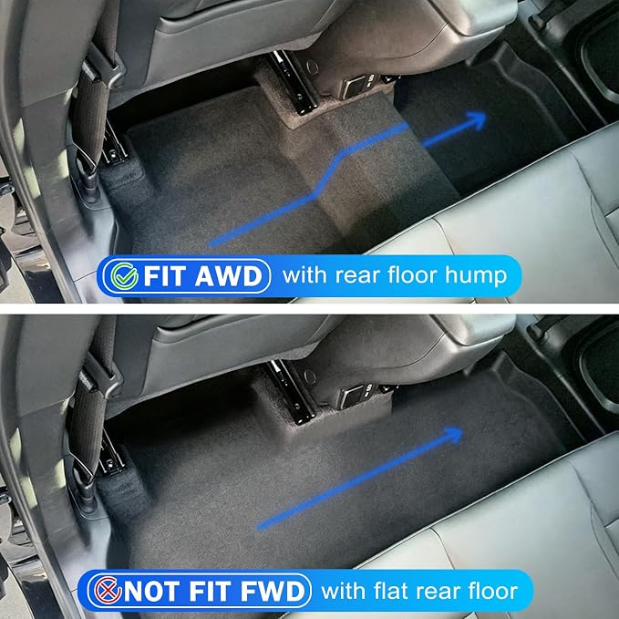 KUST Floor Mats Set for 2021-2026 Chevy Trailblazer Accessories (AWD Only), All Weather Floor Liners & Backrest Mats & Rear Trunk Mat, TPE Rubber Raised Edge (Cargo in Upper Deck Position)