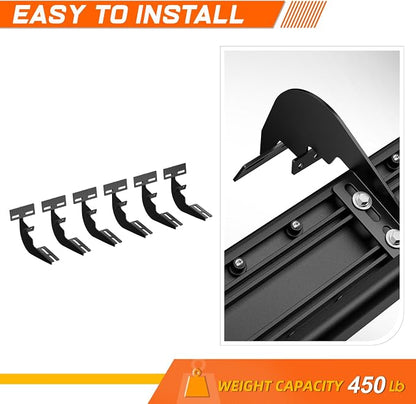 6" Running Boards Side Step Bars Compatible with 2009-2024 Dodge Ram 1500 2500 3500 Crew Cab, Aluminum Flat Side Truck Running Boards, Black